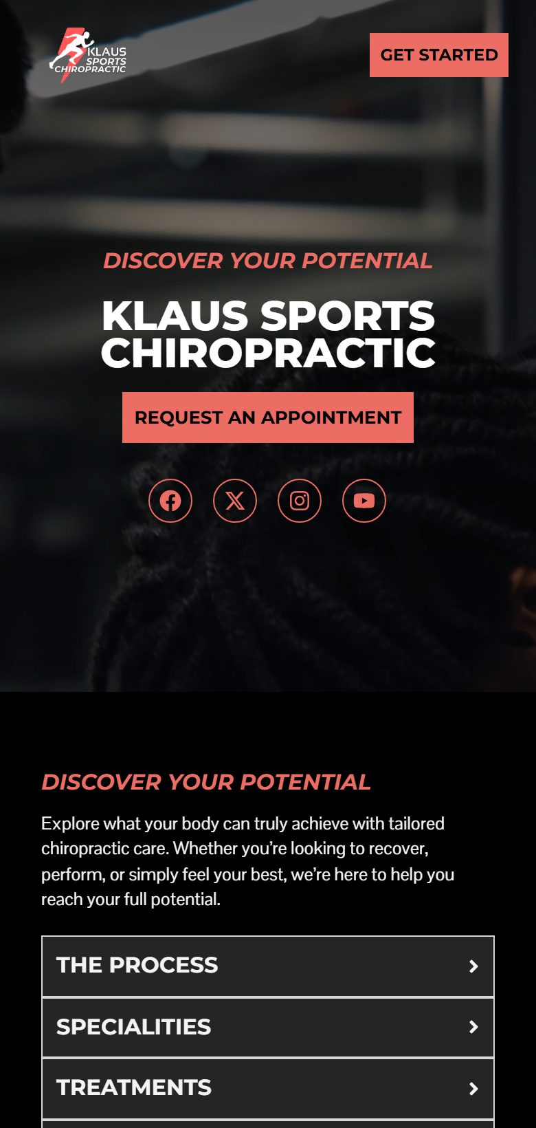 Klaus homepage hero on mobile